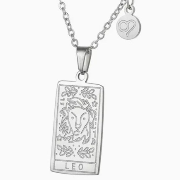 d'Vine Products Jewelry - Leo Zodiac Pendant Necklace 18K Gold Electro-Plated Stainless Steel Silver